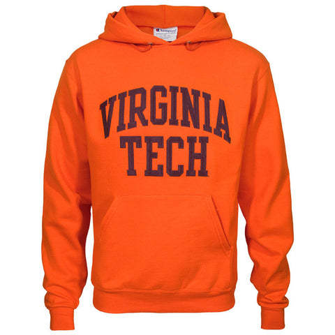 Virginia Tech Single Layer Embroidered Twill Hooded Sweatshirt: Orange by Champion