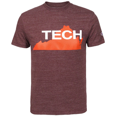 Virginia Tech Triumph Vault State Outline T-Shirt by Champion