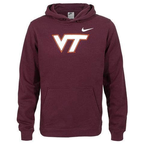 Virginia Tech College Club Fleece Hooded Sweatshirt: Maroon by Nike