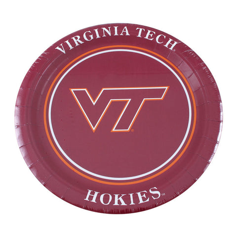 Virginia Tech 9" Paper Plates: Maroon