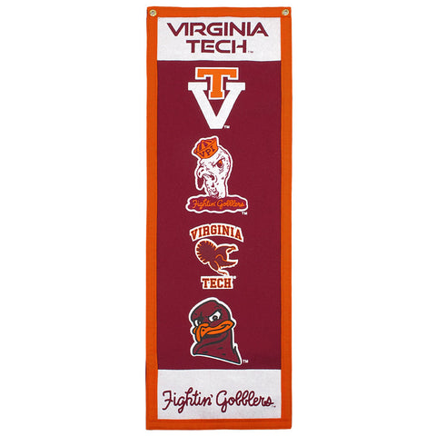 Virginia Tech 12 X 36 Vault Logos Banner