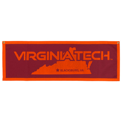 Virginia Tech 12x36 State Map Banner