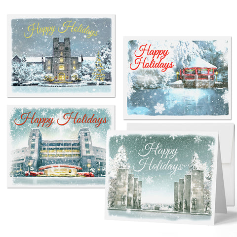 Tech Landmarks Holiday Note Cards: Pack of 4