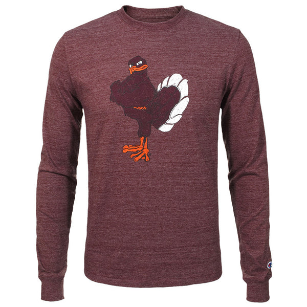 Virginia Tech Triumph Hokie Bird Long-Sleeved T-Shirt: Maroon by Champ – Campus