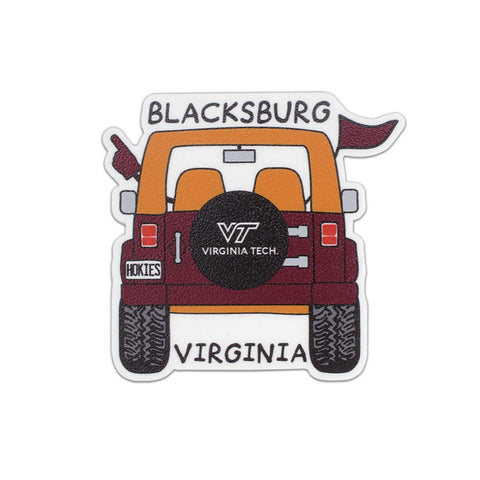 Virginia Tech Jeep Rugged Sticker Decal