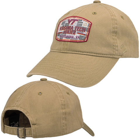 Virginia Tech Hokie Stone Patch Hat: Khaki by Zephyr