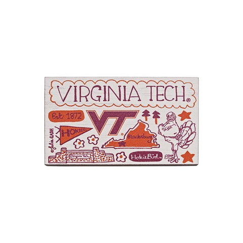 Virginia Tech Recycled Wood Magnet by Julia Gash
