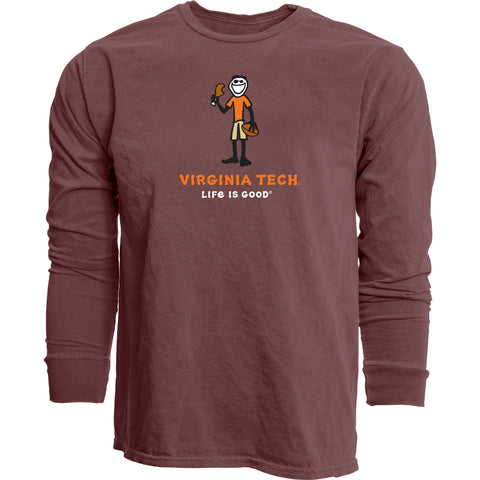 Virginia Tech Life is Good Football Turkey Leg Long-Sleeved T-Shirt