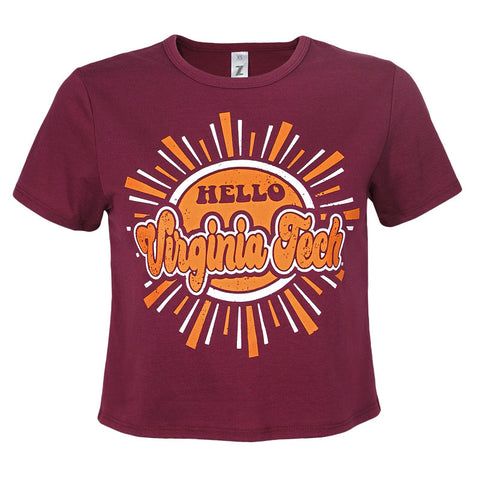 Virginia Tech Women's Crop T-Shirt: Maroon
