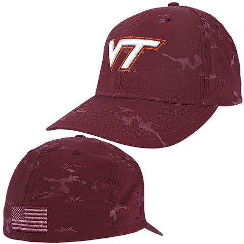 Virginia Tech OHT Camo OneFit: Maroon Hat by Top of the World