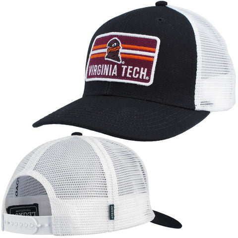 Virginia Tech Triple Striped Patch Trucker Hat: Black Legacy