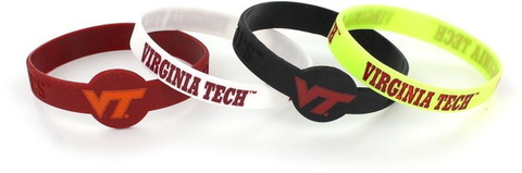Virginia Tech Silicone Wristbands: Pack of 4