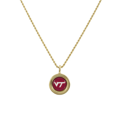 Virginia Tech Art Deco Necklace: Gold