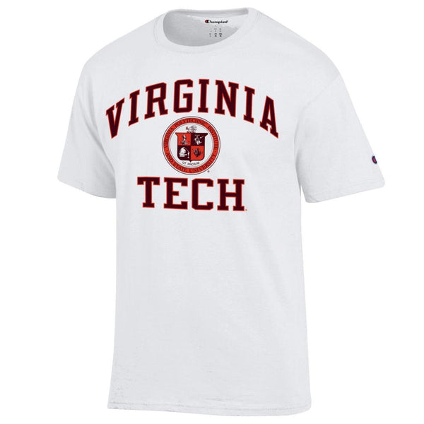 Virginia Tech Seal T-Shirt: White by Champion – Campus Emporium