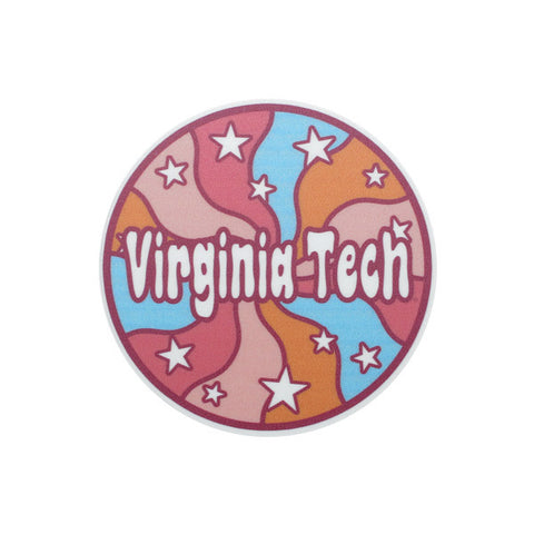 Virginia Tech Retro Circle Stars Decal