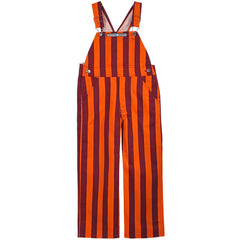 Orange and sale black striped overalls