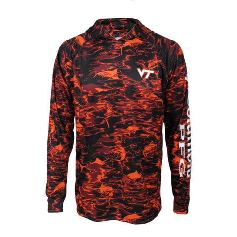 Virginia Tech Men's GLC Super Terminal Tackle Long-Sleeved Hooded Shirt by Columbia