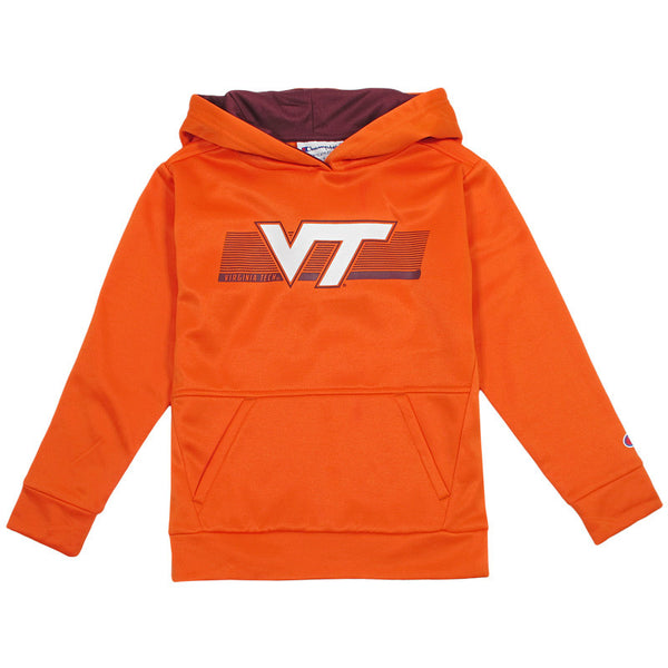 Virginia Tech Youth Athletic Poly Hooded Sweatshirt: Orange by Champio – Campus