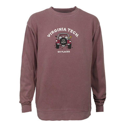 Virginia Tech Life is Good Crew Sweatshirt