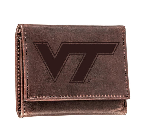 Virginia Tech Tri-fold Leather Wallet