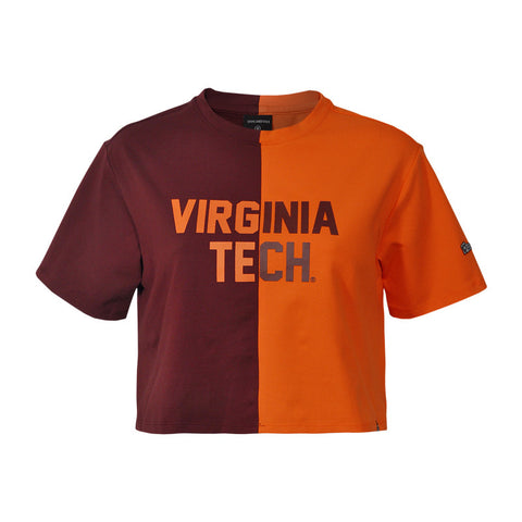Virginia Tech Women's Brandy Crop T-shirt: Maroon and Orange