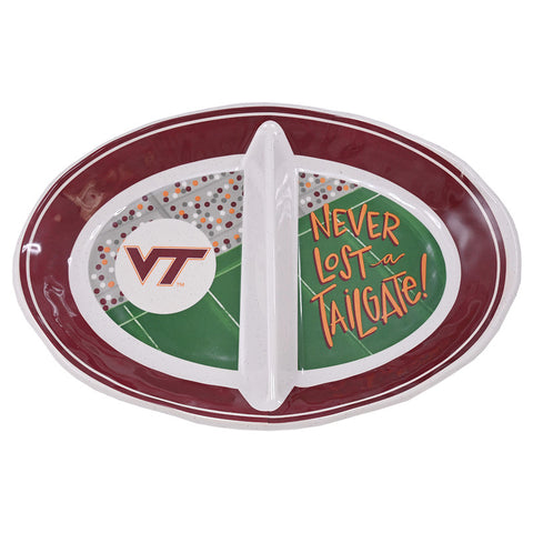 Virginia Tech Melamine Two Section Tailgate Platter