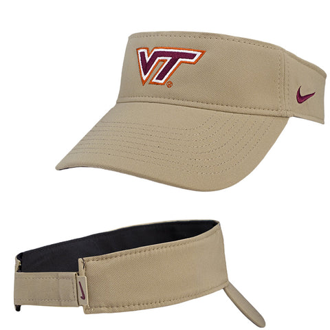 Virginia Tech Dry Visor: Khaki by Nike
