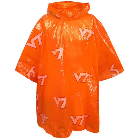 Virginia Tech Hooded Rain Poncho: Orange