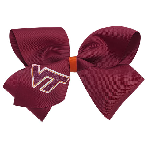 Virginia Tech Jumbo Glitter Bow: Maroon