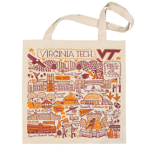 Virginia Tech Canvas Slim Tote by Julia Gash