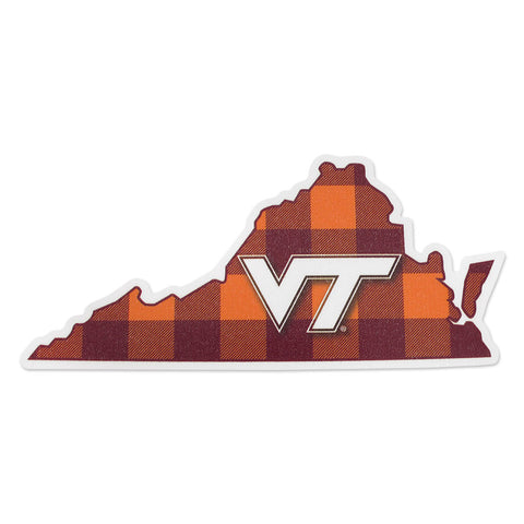 Virginia Tech State of Virginia Plaid Decal