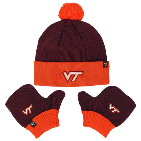 Virginia Tech Toddler Bam Bam Knit Hat and Mittens Set by 47 Brand