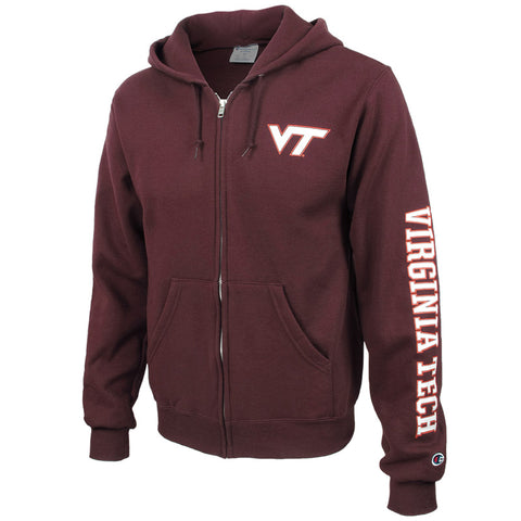 Virginia Tech Full-Zip Hooded Sweatshirt: Maroon by Champion