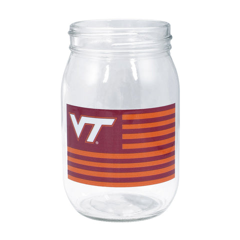 Virginia Tech Hokie Nation Mason Jar Glass