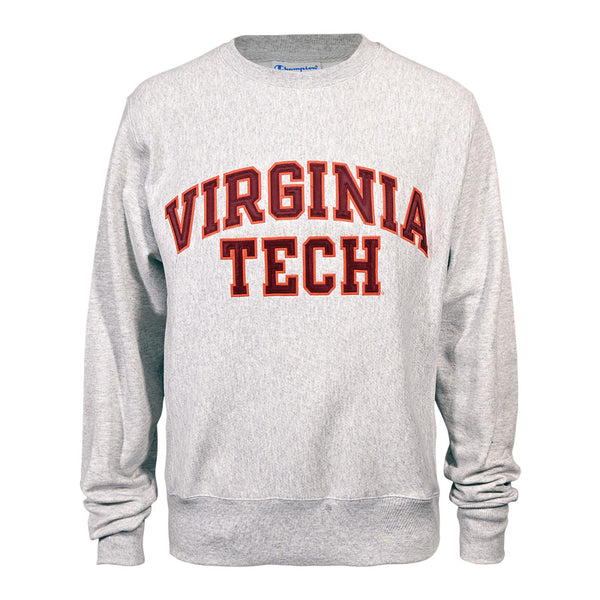 Virginia Tech Reverse Weave Tackle Twill Crew Sweatshirt: Silver Gray ...