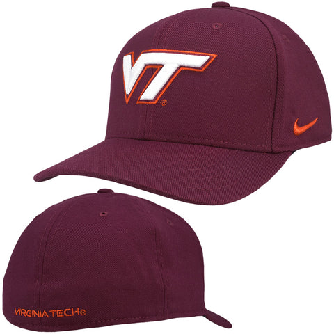 Virginia Tech Swoosh Flex Logo Fitted Hat by Nike