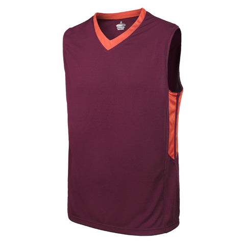 Maroon and Orange Adult Blank Basketball Jersey